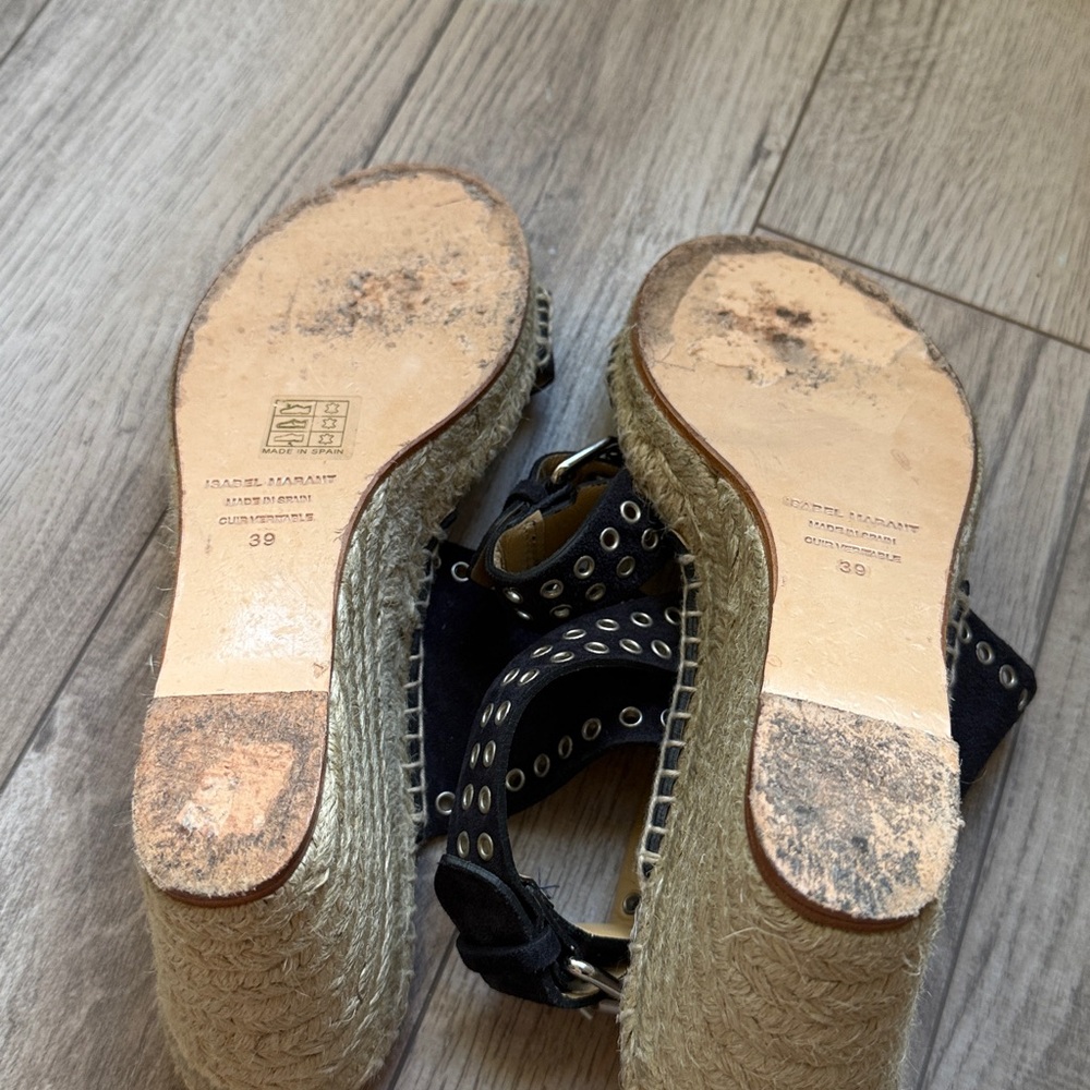 Isabel Marant Suede Iriane Wedge Espadrilles 39 9 - Picture 10 of 12